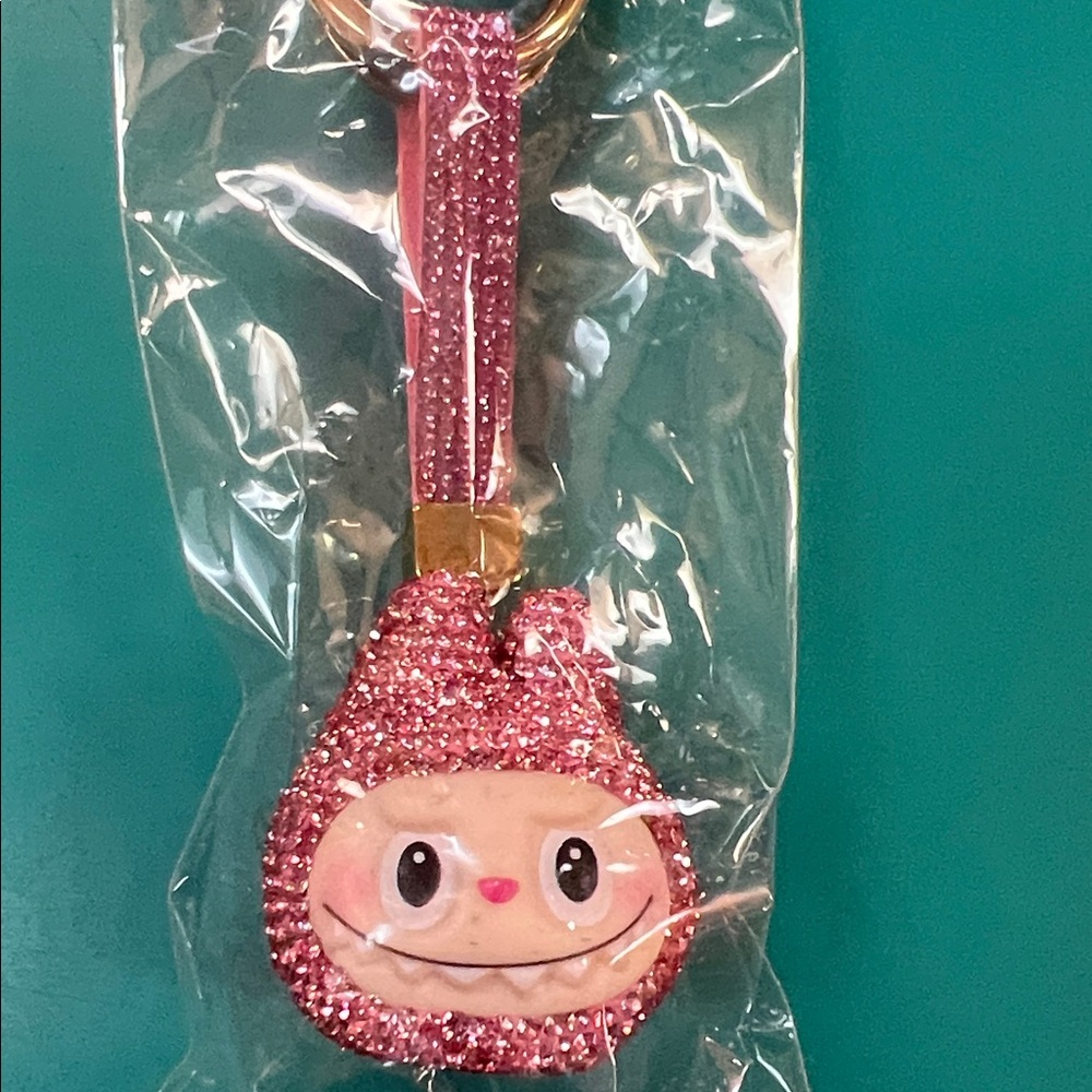 Labubu Sparkly Pink Keychain